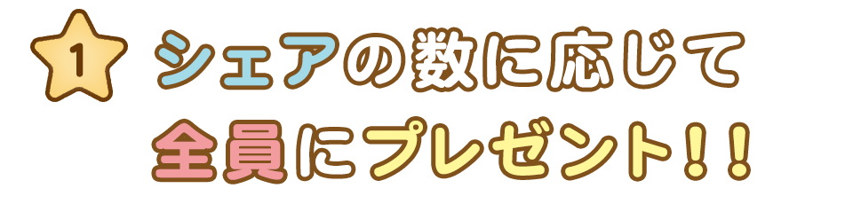 ①シェアの数に応じてプレゼント